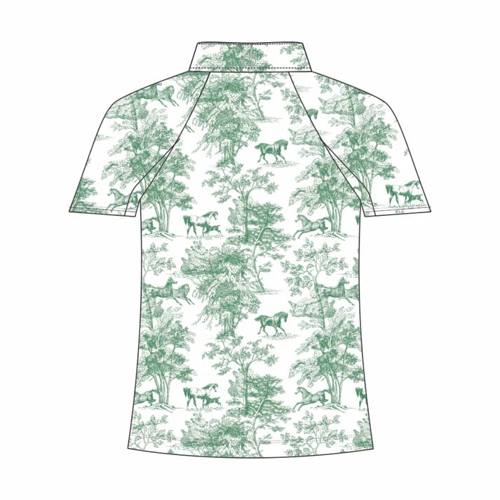 Dapplebay Kids Equestrian Toile 1/4 Zip Light Riding Top - Short Sleeve