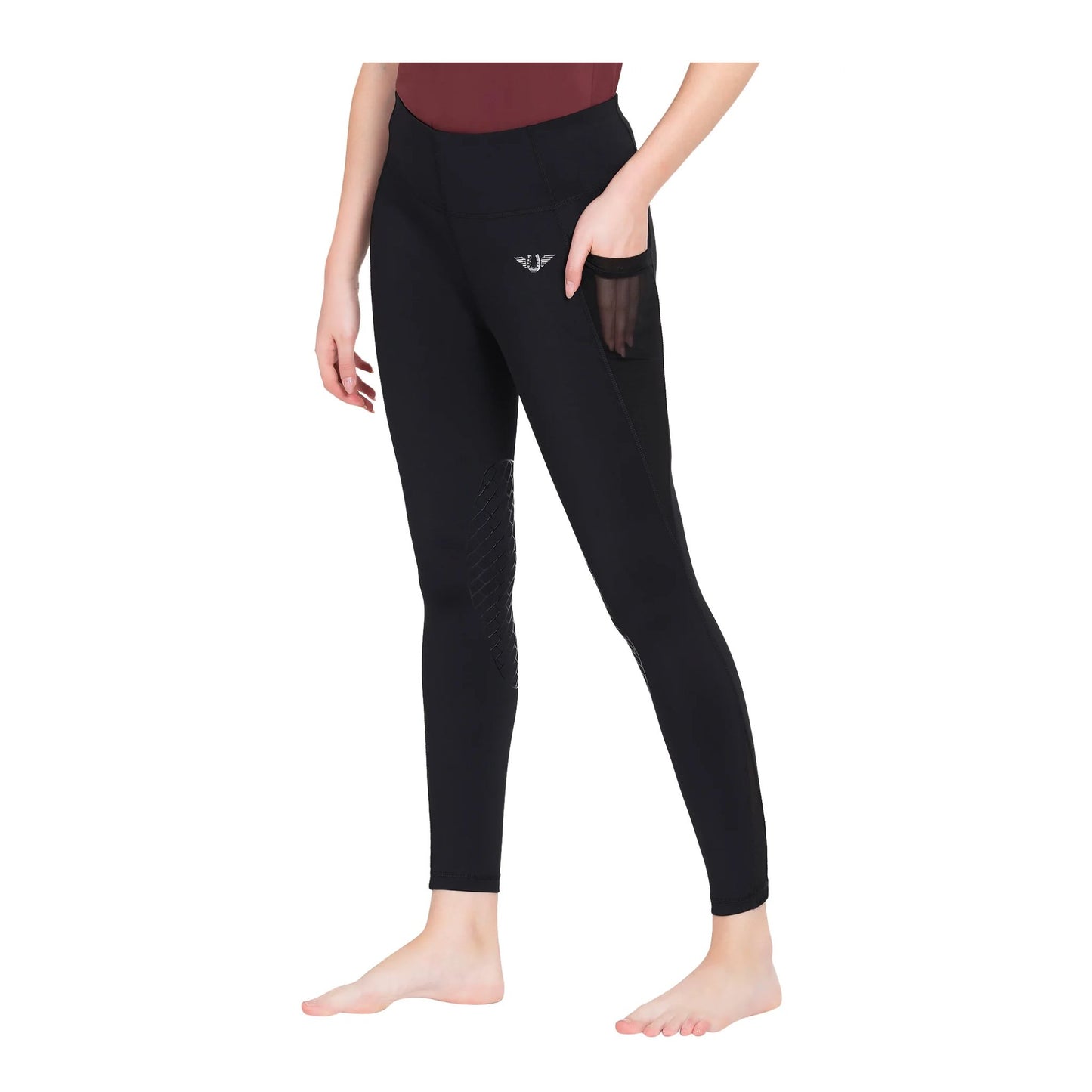 Tuffrider Ladies Minerva Equicool Mesh Pocket Knee Patch Tights