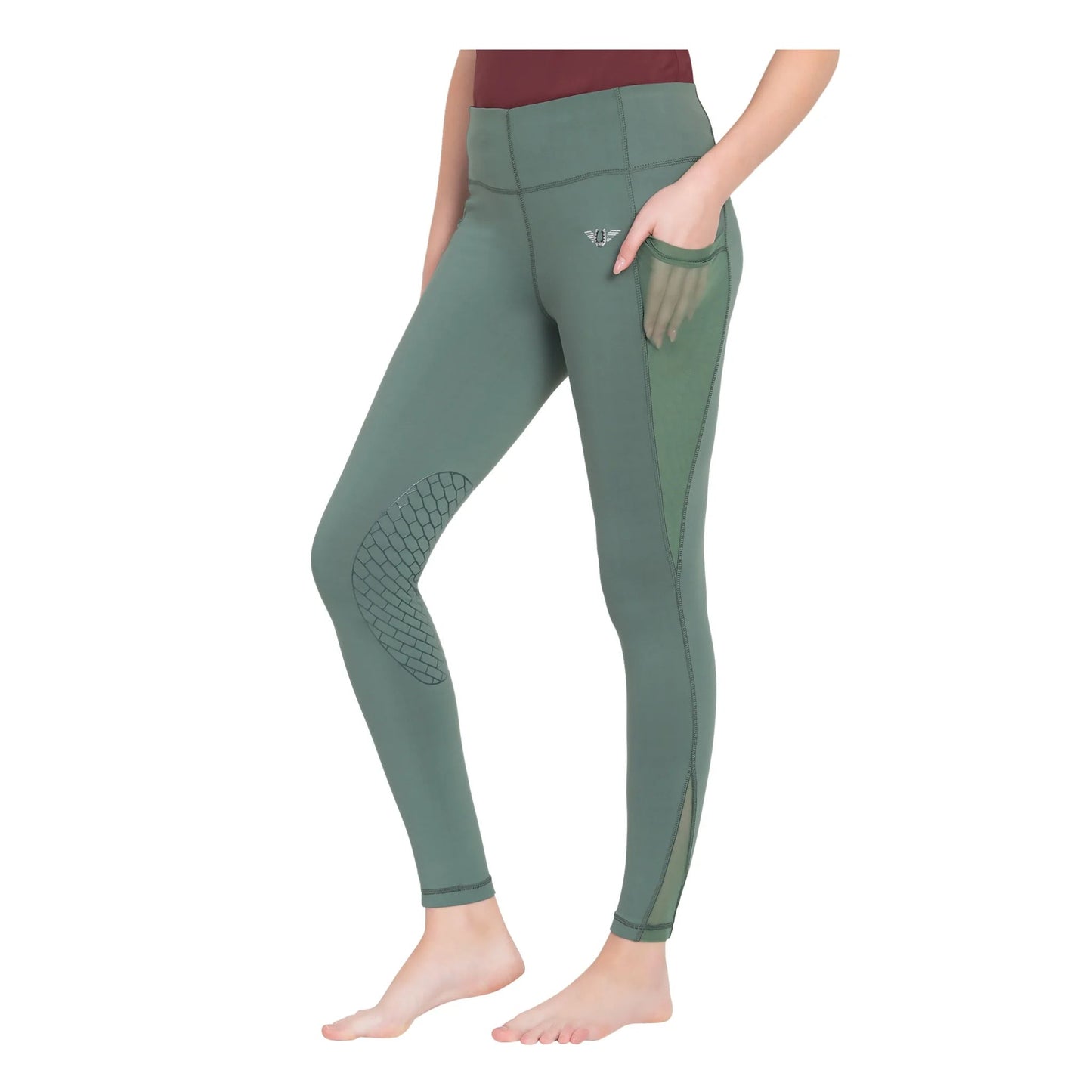 Tuffrider Ladies Minerva Equicool Mesh Pocket Knee Patch Tights