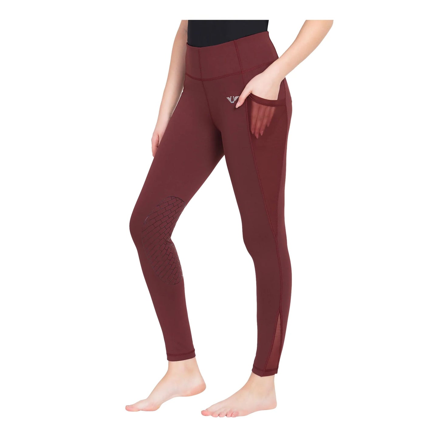 Tuffrider Ladies Minerva Equicool Mesh Pocket Knee Patch Tights