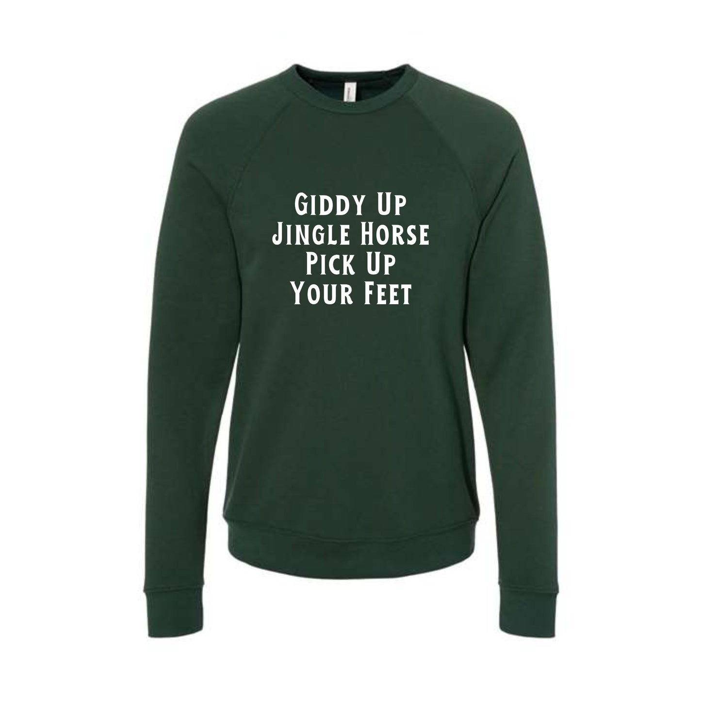 At The Trot Christmas Exclusive Bella + Canvas ADULT Sponge Fleece Raglan Crewneck Sweatshirt
