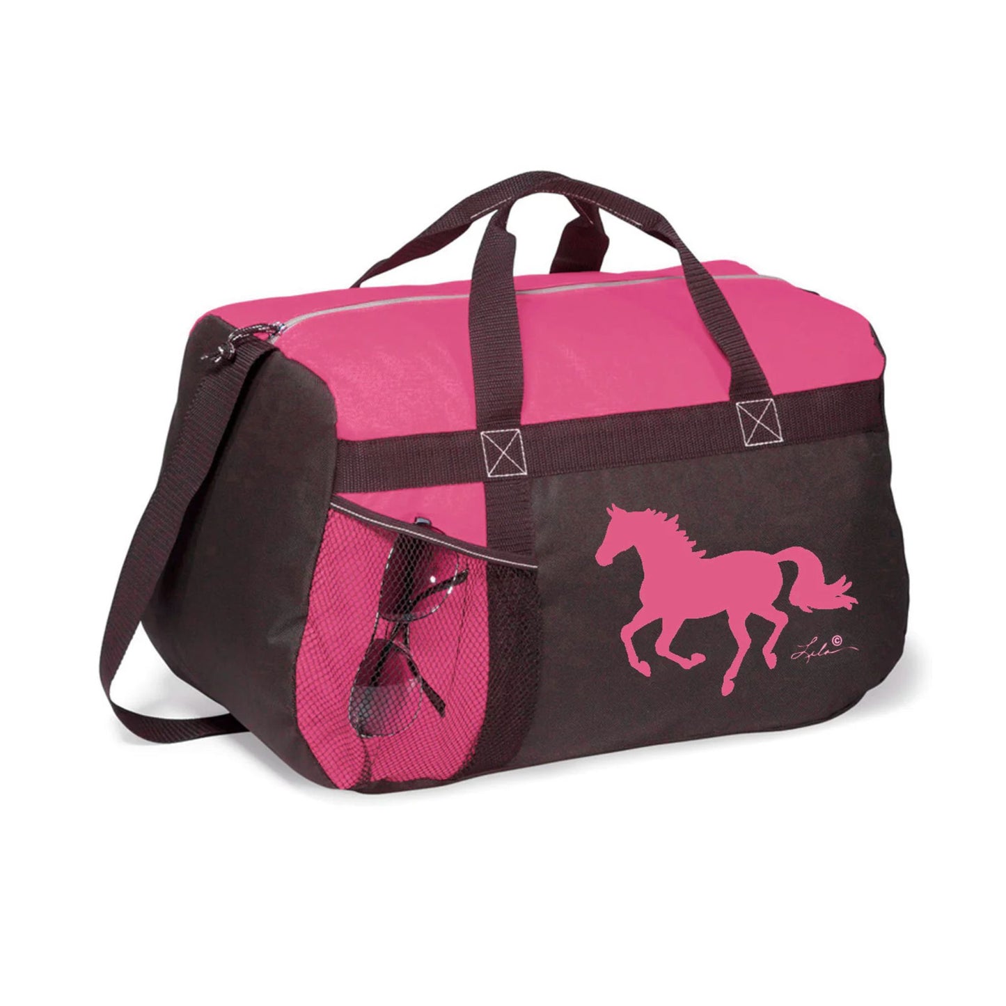 AWST Int'l Lila Galloping Horse Duffel Bag, Solid Colors