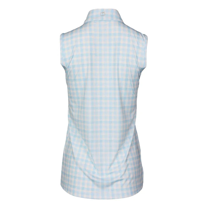 Dapplebay Gingham 1/4 Zip Riding Top - Sleeveless