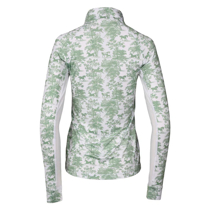 Dapplebay Equestrian Toile 1/4 Zip Light Riding Top - Long Sleeve
