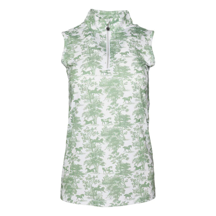 Dapplebay Equestrian Toile 1/4 Zip Light Riding Top - Sleeveless
