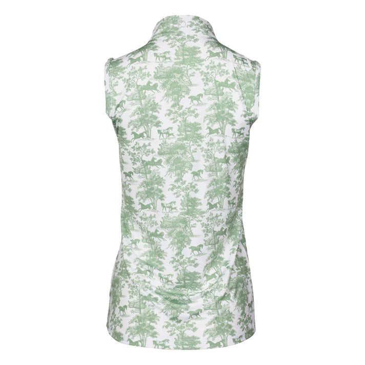 Dapplebay Equestrian Toile 1/4 Zip Light Riding Top - Sleeveless