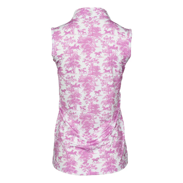 Dapplebay Equestrian Toile 1/4 Zip Light Riding Top - Sleeveless