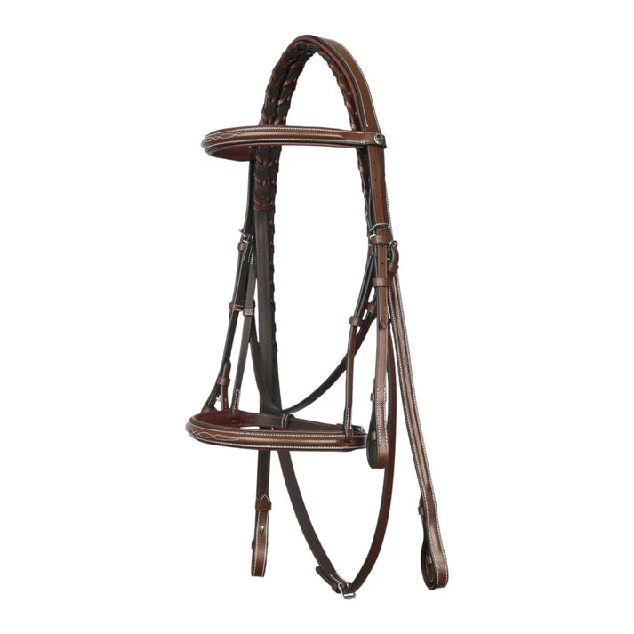 Henri De Rivel Pro Fancy Raised Comfort Crown Padded Bridle with Fancy Raised Reins