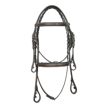 Henri De Rivel Pro Fancy Raised Comfort Crown Padded Bridle with Fancy Raised Reins