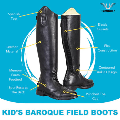TuffRider Children's Baroque Leather Back Zipper Field Boots