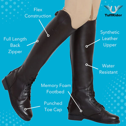 TuffRider Ladies Starter Back Zip Field Boots in Synthetic Leather