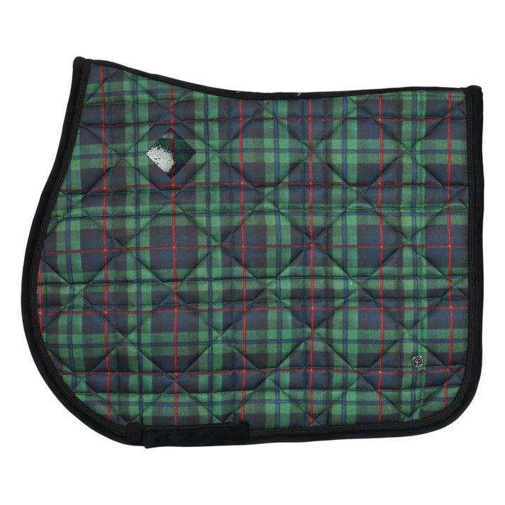 Dapplebay Holiday Plaid Jump Saddle Pad - Green