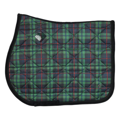 Dapplebay Holiday Plaid Jump Saddle Pad - Green