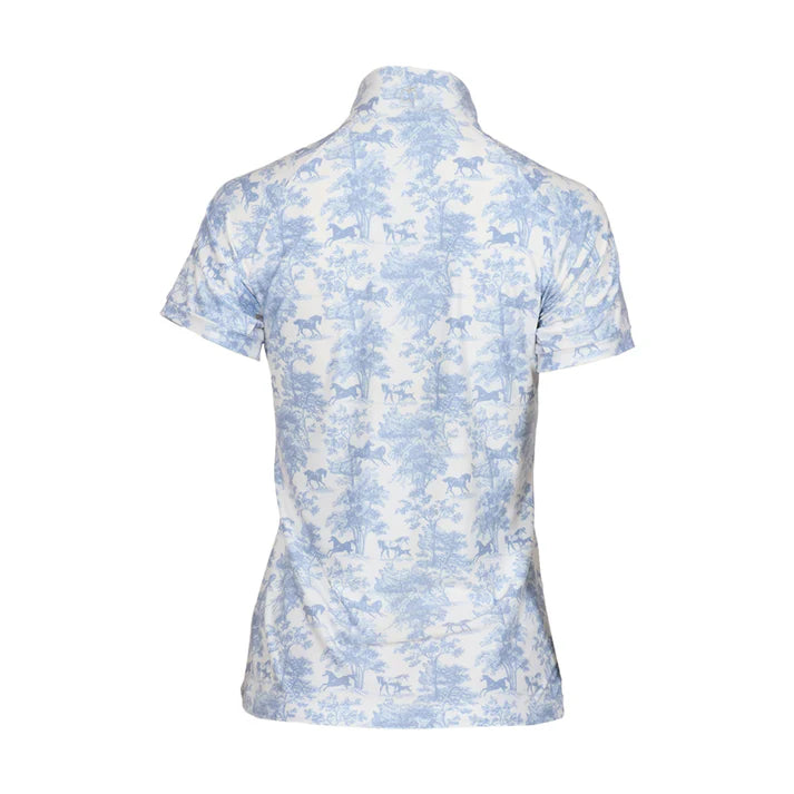 Dapplebay Equestrian Toile 1/4 Zip Riding Top – Short Sleeve