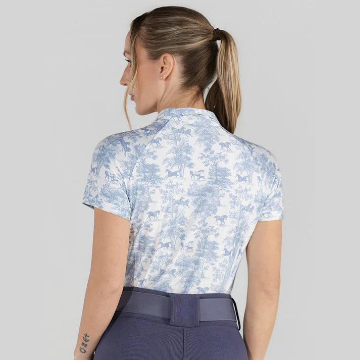Dapplebay Equestrian Toile 1/4 Zip Riding Top – Short Sleeve