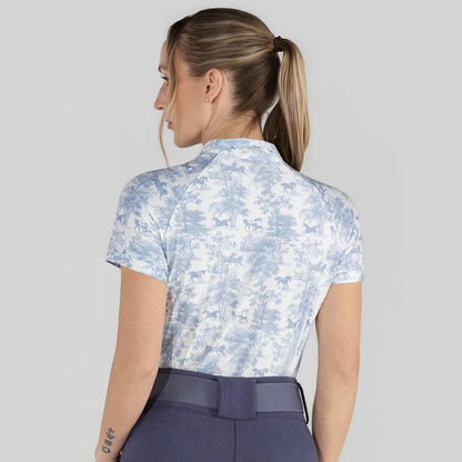 Dapplebay Equestrian Toile 1/4 Zip Riding Top – Short Sleeve