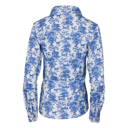 Dapplebay Equestrian Toile Ladies LS Button Down Western Shirt