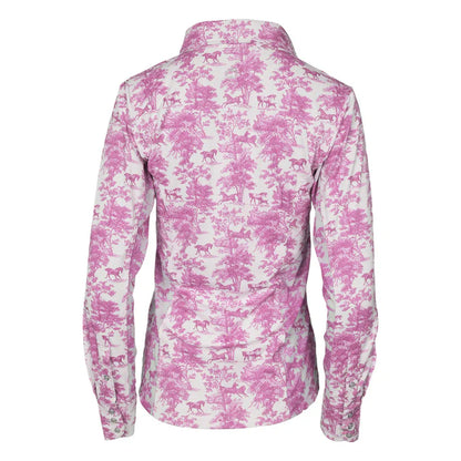 Dapplebay Equestrian Toile Ladies LS Button Down Western Shirt