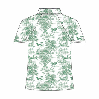 Dapplebay Kids Equestrian Toile 1/4 Zip Light Riding Top - Short Sleeve