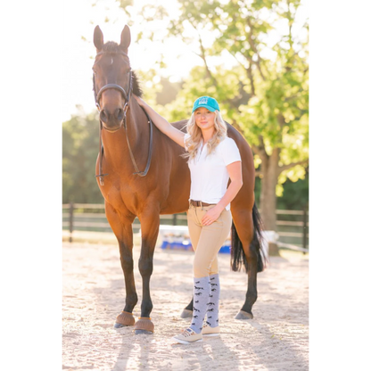AWST Int'l Ladies Lila Horses All Over Knee Socks, 6-Pack