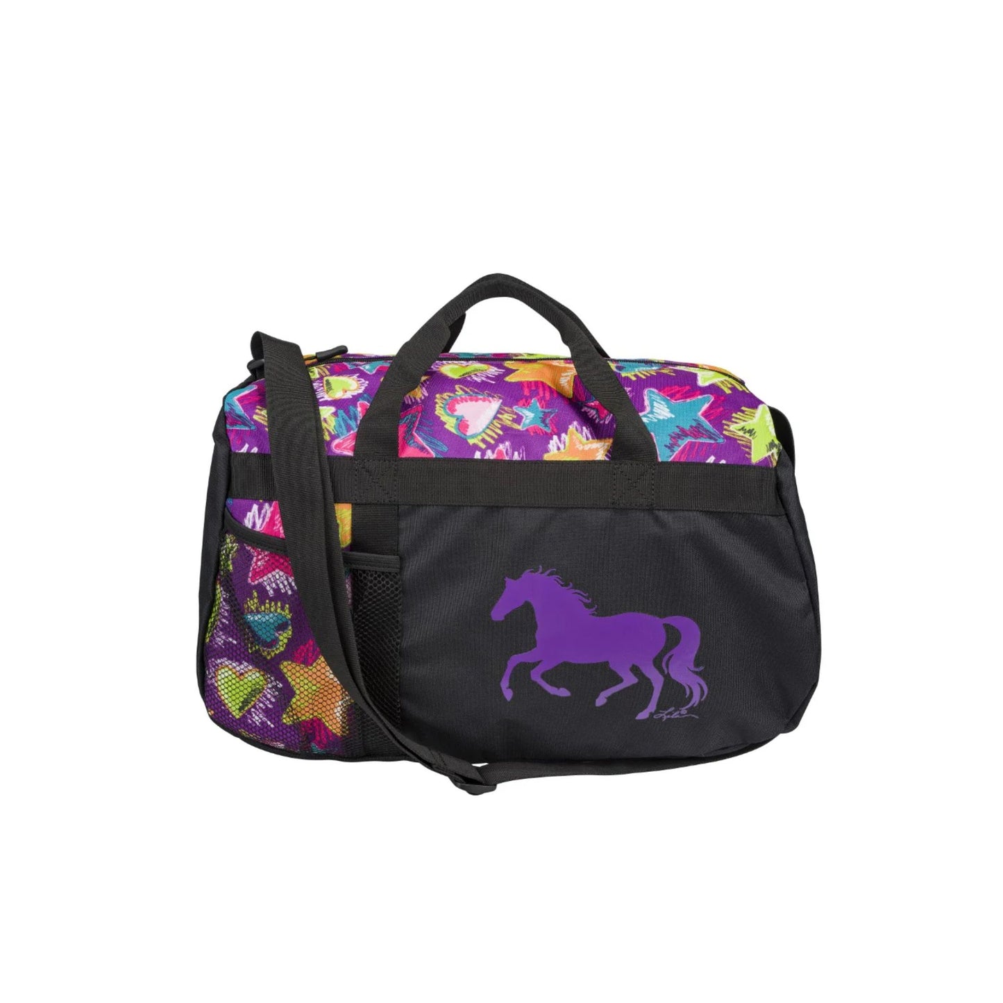 AWST Int'l Lila Galloping Horse Duffle Bag, Stars & Hearts