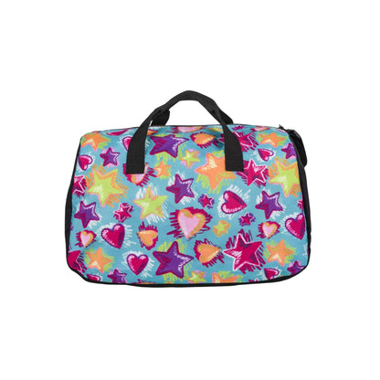 AWST Int'l Lila Galloping Horse Duffle Bag, Stars & Hearts