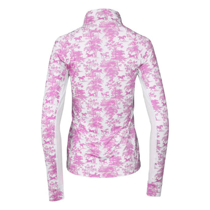 Dapplebay Equestrian Toile 1/4 Zip Light Riding Top - Long Sleeve