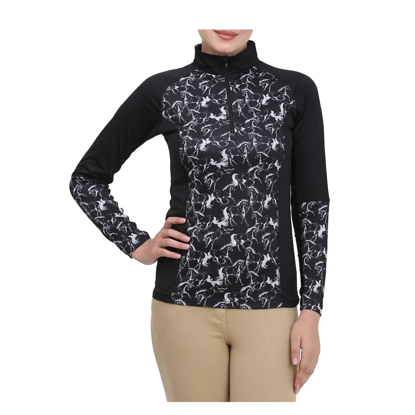 Equine Couture Ladies Printed Long Sleeve Sport Shirt