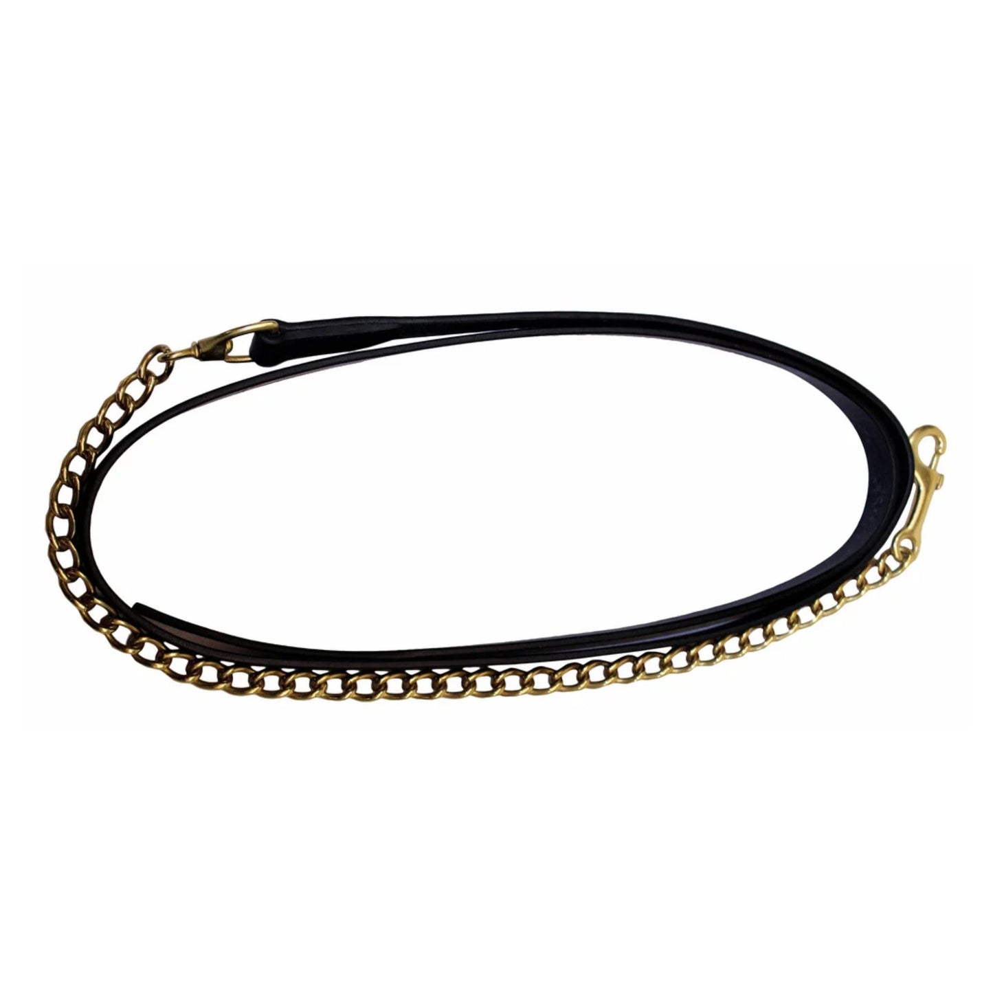 Henri De Rivel Pro Collection Leather Lead with Solid Brass Chain