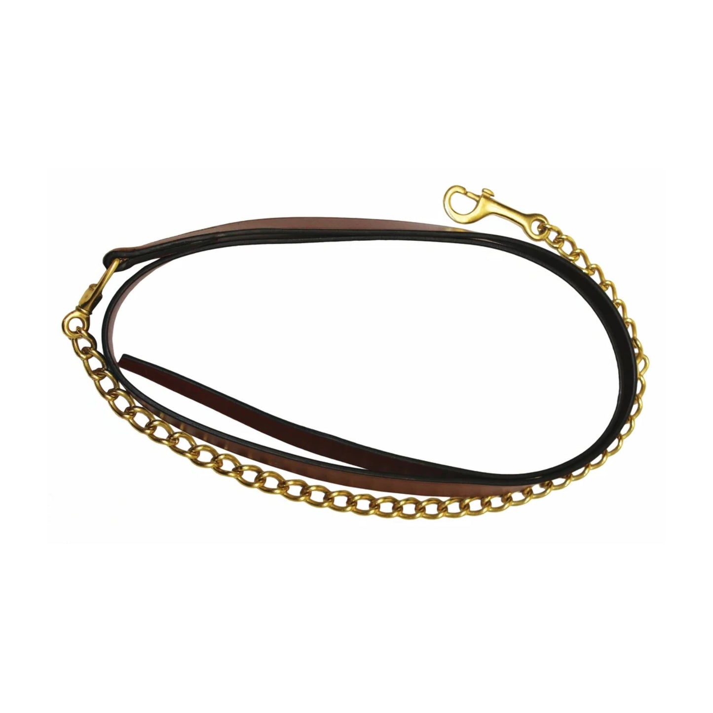 Henri De Rivel Pro Collection Leather Lead with Solid Brass Chain