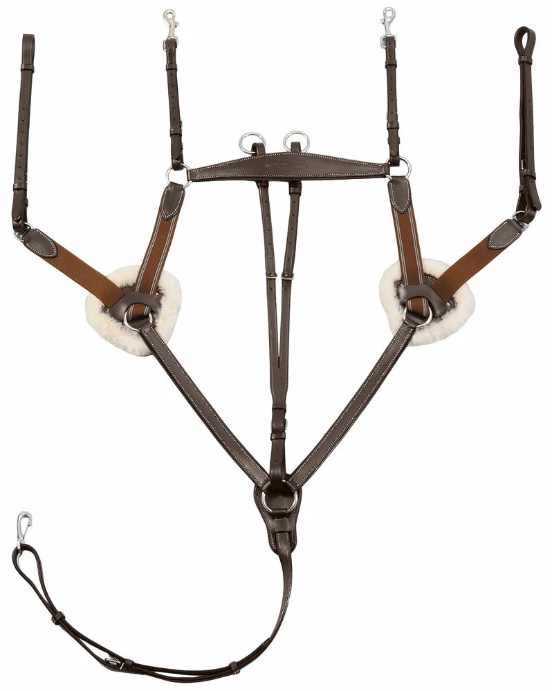 Henri de Rivel Pro 5 Point Elastic Breastplate Martingale w/ Running Attachment