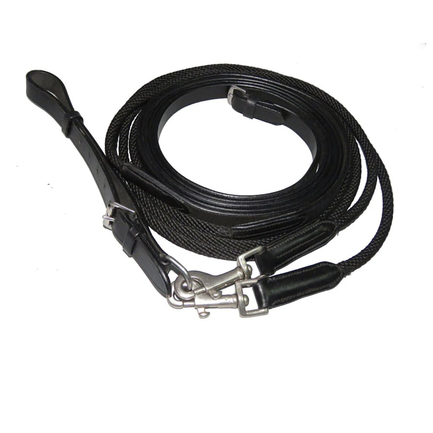 Henri de Rivel Advantage Draw Reins - Rounded Nylon with Leather Snap