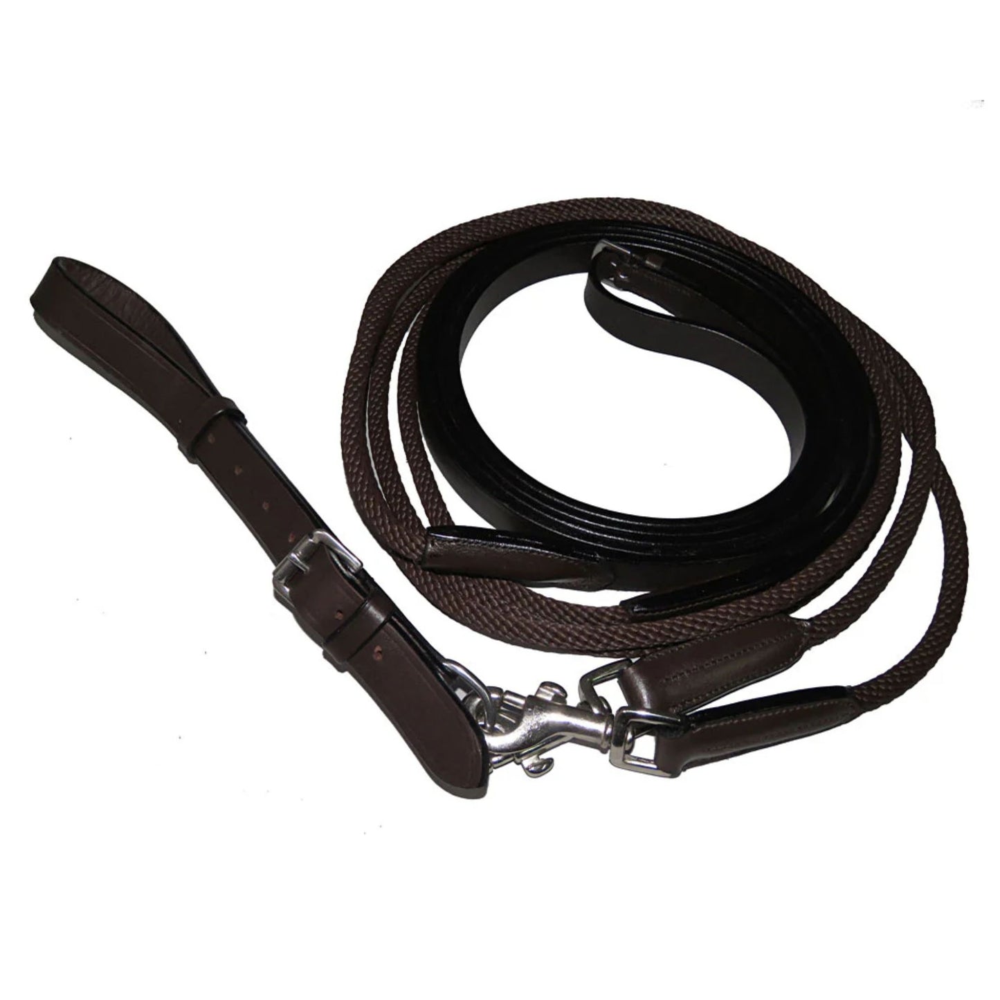 Henri de Rivel Advantage Draw Reins - Rounded Nylon with Leather Snap