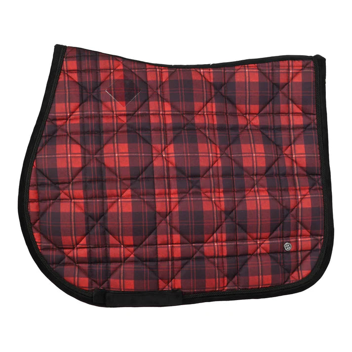 Dapplebay Holiday Plaid Jump Saddle Pad - Red