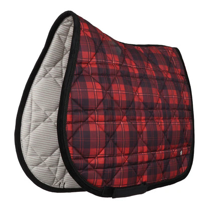 Dapplebay Holiday Plaid Jump Saddle Pad - Red