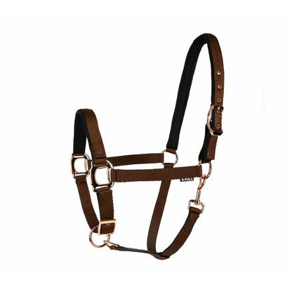 Lettia Padded Leather Breakaway Halter with Rose Gold Hardware