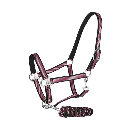 TuffRider Adjustable Nylon Breakaway Halter with Padded Crown and Matching Leap Rope