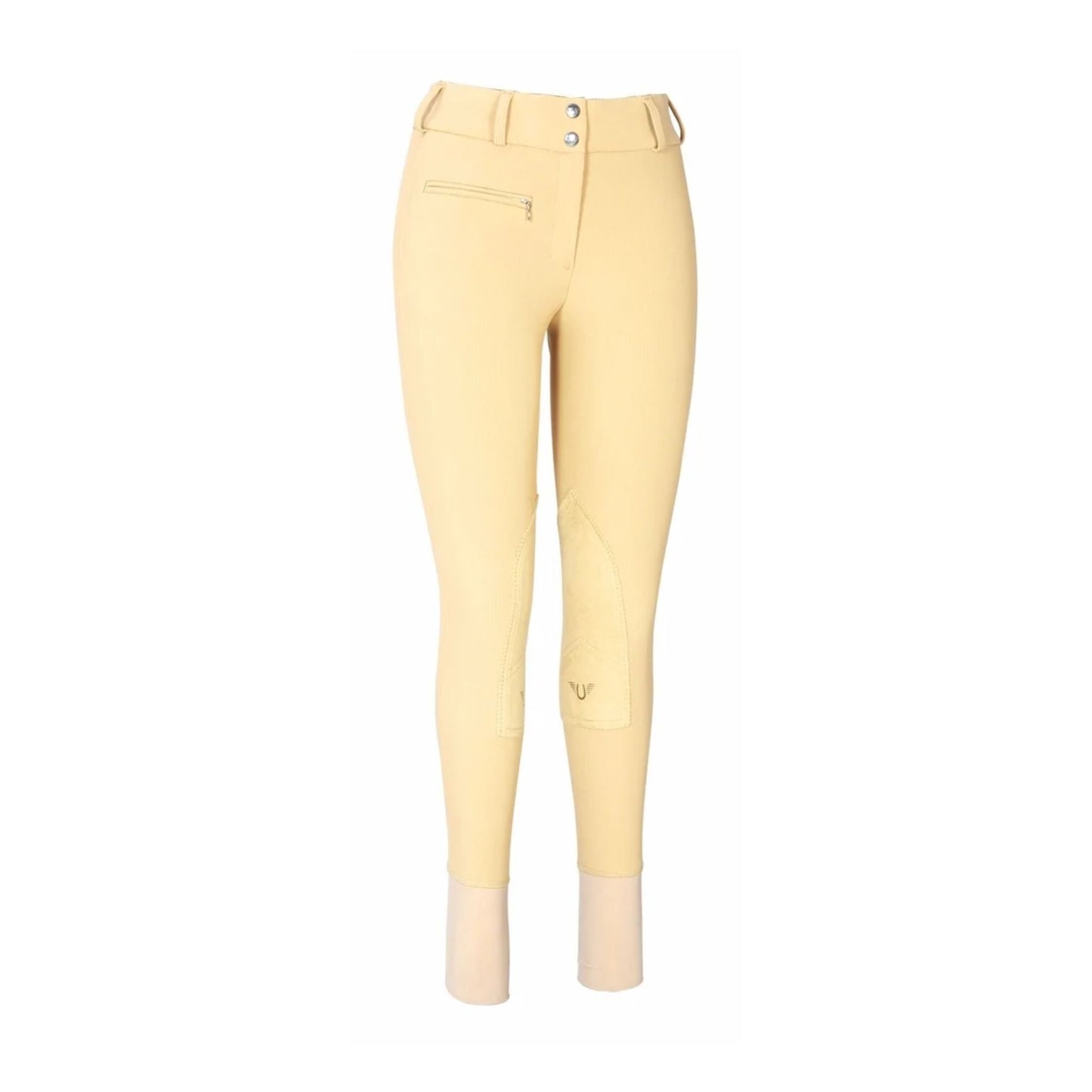 TuffRider Ladies Ribb Lowrise Wide Waistband Knee Patch Breeches