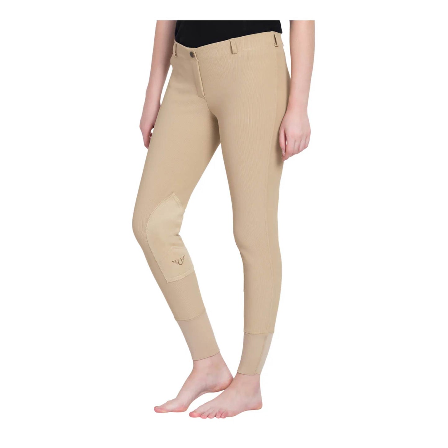 TuffRider Ladies Ribb Lowrise Pull-On Knee Patch Breeches