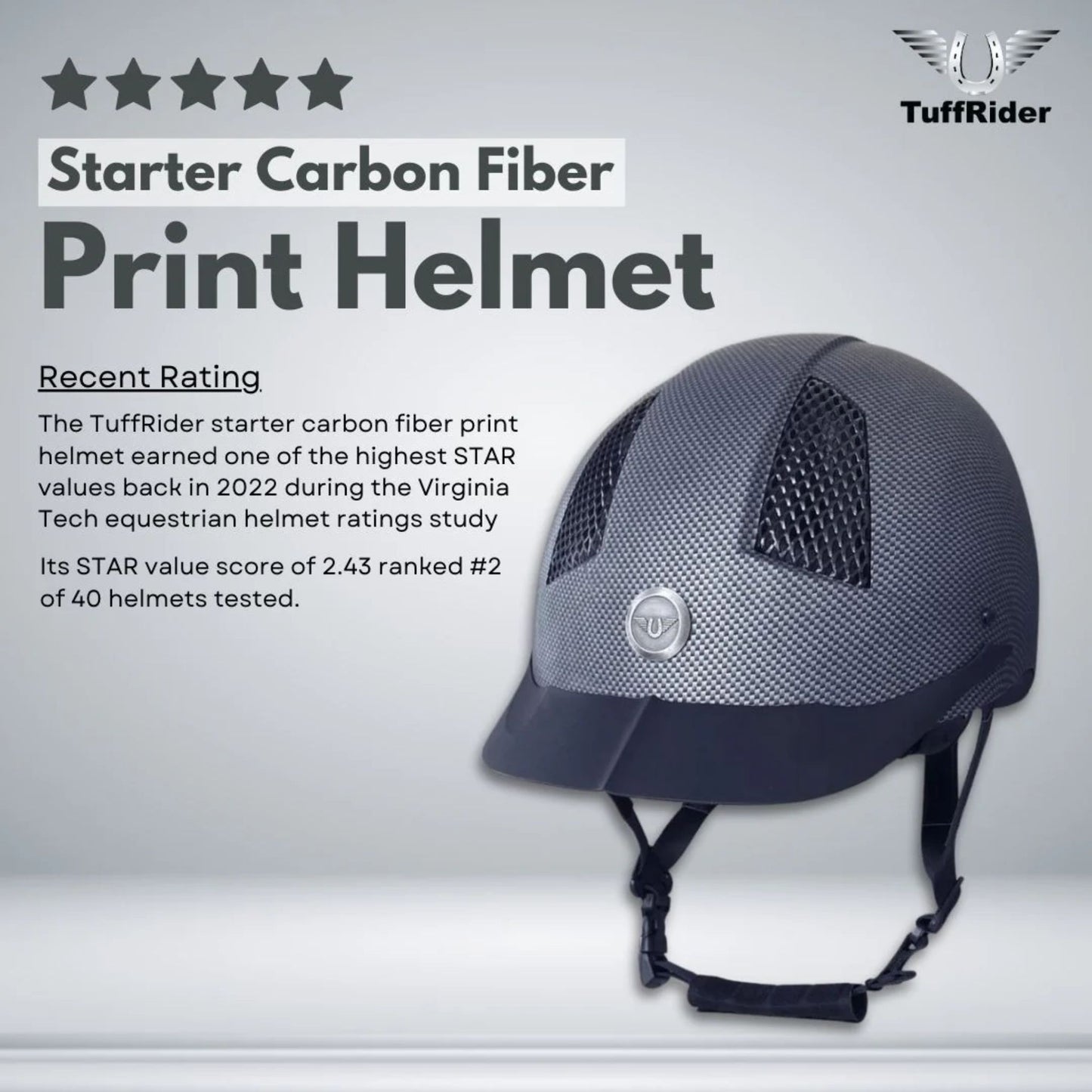 TuffRider Starter Carbon Fiber Print Helmet