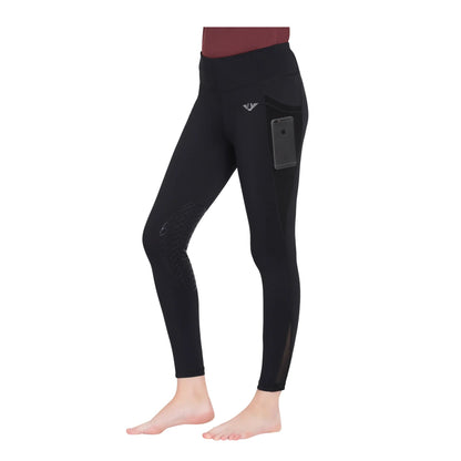 Tuffrider Ladies Minerva Equicool Mesh Pocket Knee Patch Tights