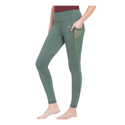 Tuffrider Ladies Minerva Equicool Mesh Pocket Knee Patch Tights
