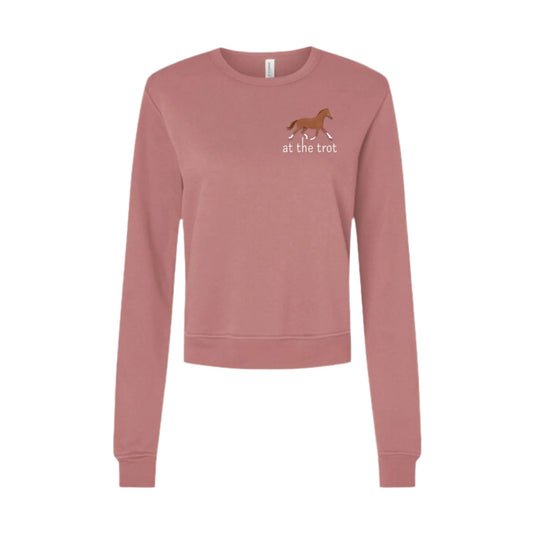 At The Trot ADULT Sponge Fleece Classic Crew Sweatshirt, Small Pocket Logo