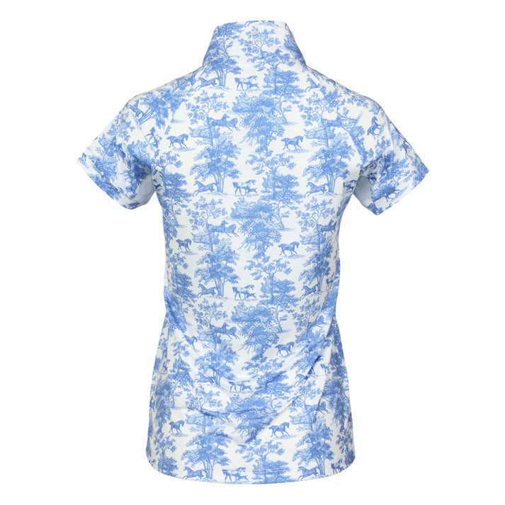 Dapplebay Equestrian Toile 1/4 Zip Light Riding Top - Short Sleeve