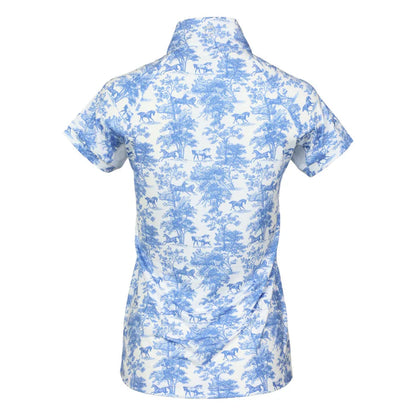 Dapplebay Equestrian Toile 1/4 Zip Light Riding Top - Short Sleeve