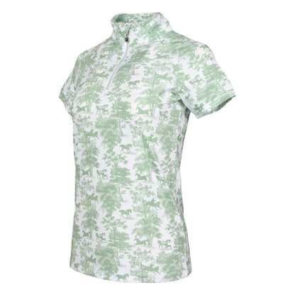 Dapplebay Equestrian Toile 1/4 Zip Light Riding Top - Short Sleeve