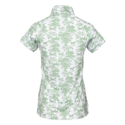 Dapplebay Equestrian Toile 1/4 Zip Light Riding Top - Short Sleeve