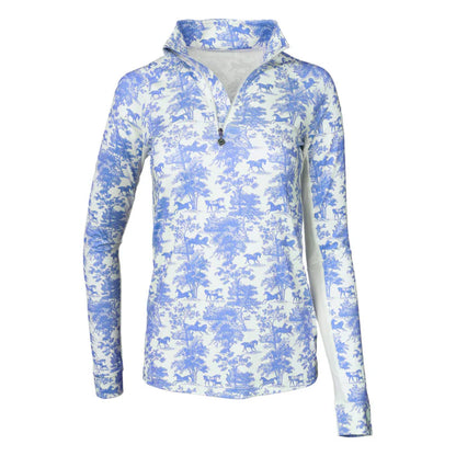 Dapplebay Equestrian Toile 1/4 Zip Light Riding Top - Long Sleeve