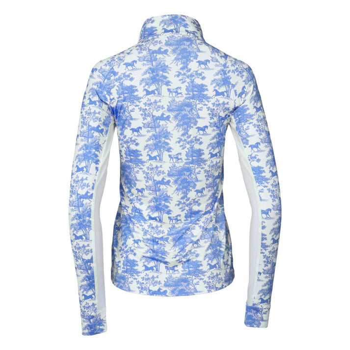 Dapplebay Equestrian Toile 1/4 Zip Light Riding Top - Long Sleeve