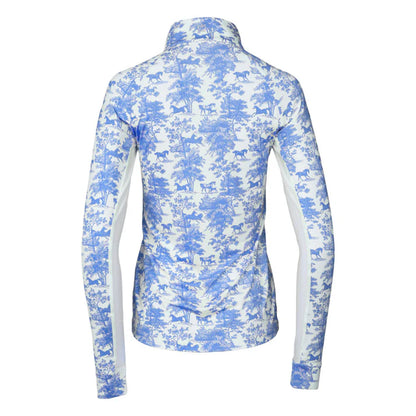 Dapplebay Equestrian Toile 1/4 Zip Light Riding Top - Long Sleeve